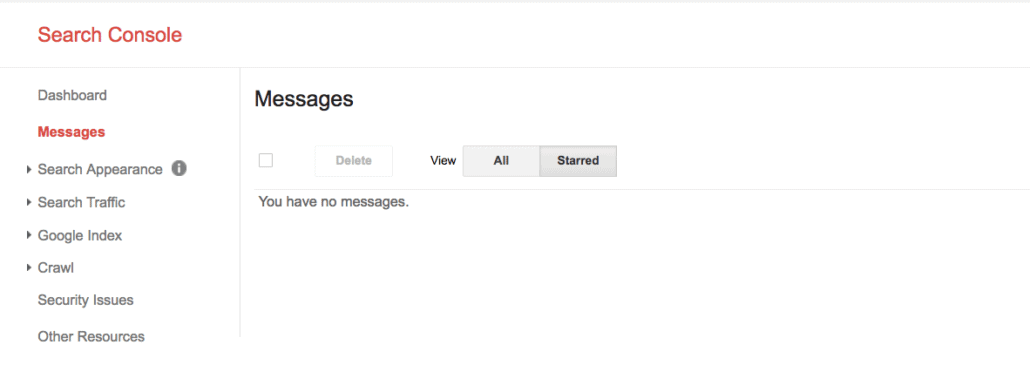 Google Search Console Messages